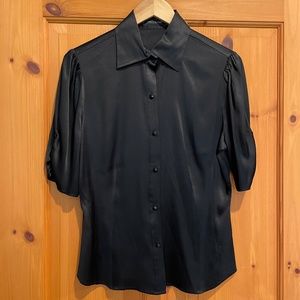 The Limited short sleeve silk blouse, size M, quiet luxury